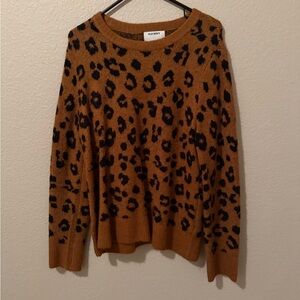 Old Navy Women's Animal Print Sweater - Brown and Black